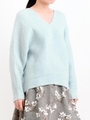 Vネックニットプルオーバー/グレー