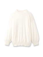 シルクコットンモックネックトップス/オフホワイト(003)