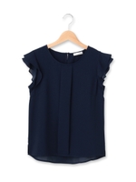 ジョーゼットフレアブラウス/ネイビー(093)