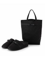 トート付きリボンヒールスリッパ/ブラック(019)