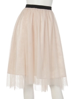 ラメチュールミディ丈スカート/ブラウン