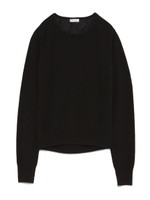 レース開きニットプルオーバー/BLK