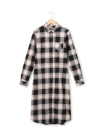 チェック柄ロングワンピース/ブラック(219)