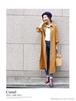 ロングシャツワンピース/キャメル