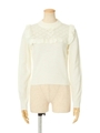 【F i.n.t】フロントレースアップフリルニットプルオーバー/OFFWHITE