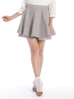 リボンリボンサーキュラーフレアキュロット/ライトグレー