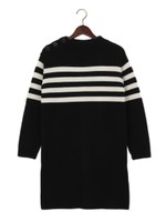 【WEB限定】◎JCOG ボーダー 肩ボタンワンピース/Beige