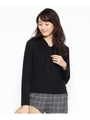 シルク混ボウタイ付きニットプルオーバー/ブラック(019)