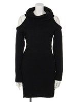 ドレープネック切替チェックワンピ/レッド