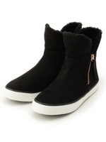 裏ボアスエード調ショートブーツ/サンドベージュ(053)