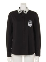 コビニャーハンドカラーシャツ/ブラック