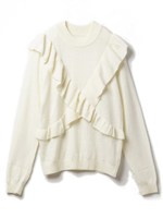 フリルニット/ホワイト