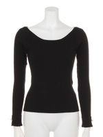 ボートネックリブプルオーバー/ベージュ