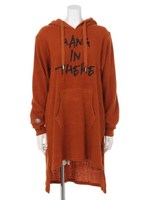 リブパーカワンピ/オレンジ