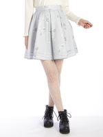 花柄タックフレアスカート/ブルー