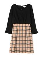 シャギーチェックワンピース/ブラック(010)