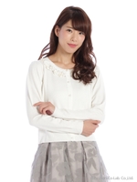 シャルマンフルーリニットカーディガン/ライトグレー