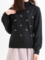 フラワー刺繍タートル/L／グレー