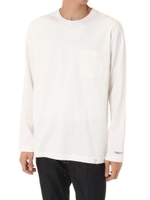 【AZUL by moussy】16天竺袖ロゴクルーネック長袖ポケT/BLK