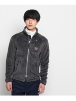 ボア×フリースジップカーディガン/ダークグリーン(223)