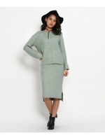 杢ニットセットアップワンピース/ネイビー(093)