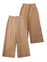 WHITE STITCH WIDE LEG PT/ベージュ