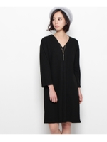 Vネックテレコワンピース/キャメル(041)