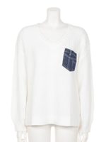 8カラーニットTOPS/WH