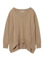 BIG V NECK KNIT TOP/アッシュ