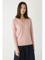【AZUL by moussy】ウォッシャブルソフトタッチVネック長袖プルオーバー/T.GRY