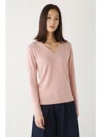 【AZUL by moussy】ウォッシャブルソフトタッチVネック長袖プルオーバー/T.GRY