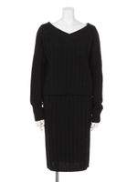 【mystic】リブニットセットアップ/ブラック