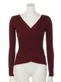 カシュクールリブニットTOPS/ワイン