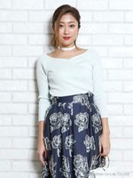 チョーカー付きバックレースアップニット/濃ピンク