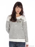 ボーダーカットソー/オフホワイト