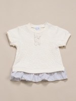 ローゲージ裏毛チュニック/ホワイト