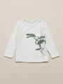 21/-天竺恐竜PT長袖Tシャツ/ライトグレ-