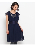 Dorry Doll ネックレス付フレアーワンピース/ブルー系(095)