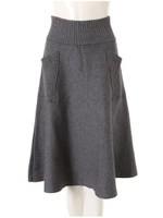 サイドポケットデザインニットスカート/ブラック