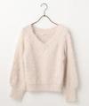 起毛シャギーＶネックニット