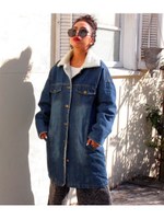 【anap mimpi】裏ボアデニムロングコート/BL