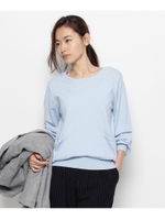 ポケット付きニットプルオーバー/サックス(090)