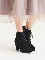 レースアップブーティー/グレー