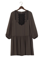 ★JOC フロントレース L キリカエ ワンピース　/　式典　/　オケージョン　/　２次会　/　フォーマル/Nat