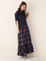 タータンチェックマキシSK/柄BRN