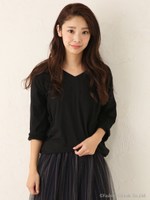 ドロップルーズ7分袖TOPS/BRN
