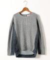 ケミカルデニム切り替えニット