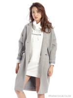 WOOLモッサチェスターコート/BLACK