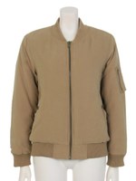 ピーチ起毛中綿キルトMA-1/キャメル