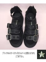 スタースタッズベルトサンダル/ブラック